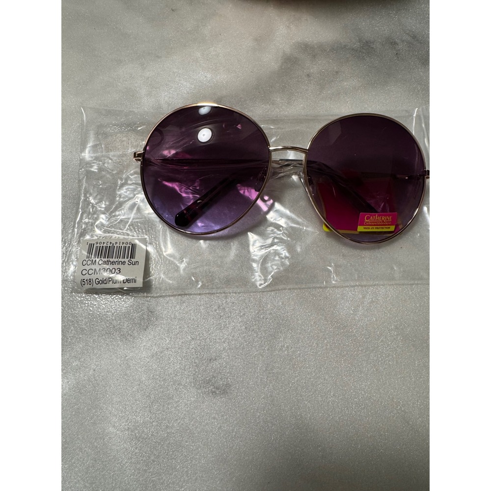 Catherine Malandrino Sunglasses Gold/Plum Demi Round CCM3003 NWT